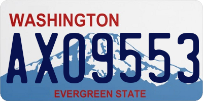 WA license plate AXO9553