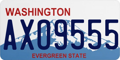 WA license plate AXO9555