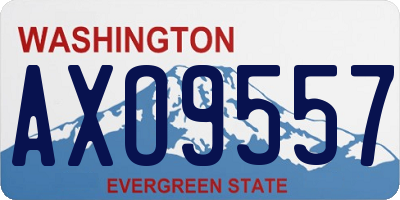 WA license plate AXO9557