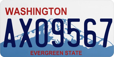 WA license plate AXO9567