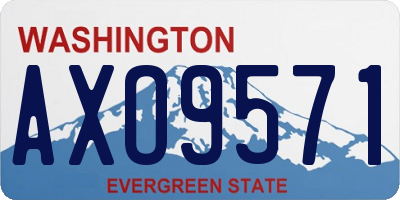 WA license plate AXO9571