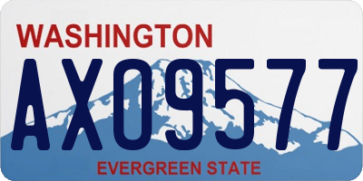 WA license plate AXO9577