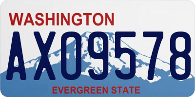 WA license plate AXO9578