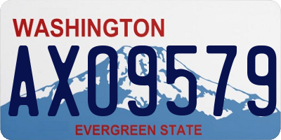 WA license plate AXO9579