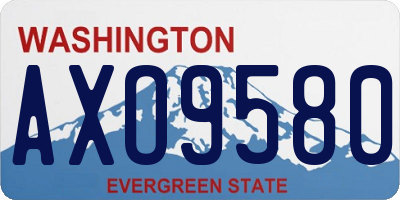 WA license plate AXO9580