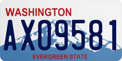 WA license plate AXO9581