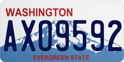 WA license plate AXO9592