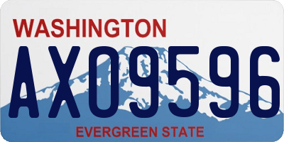 WA license plate AXO9596