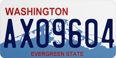 WA license plate AXO9604