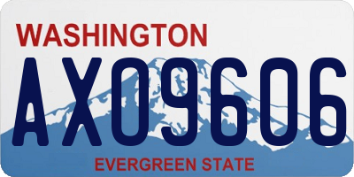 WA license plate AXO9606