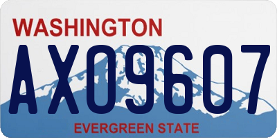 WA license plate AXO9607