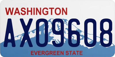 WA license plate AXO9608