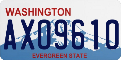 WA license plate AXO9610