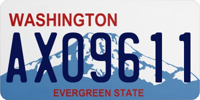 WA license plate AXO9611