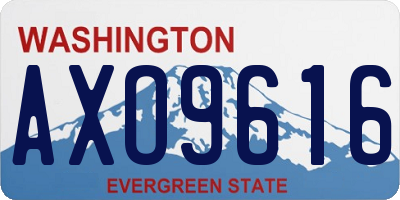 WA license plate AXO9616