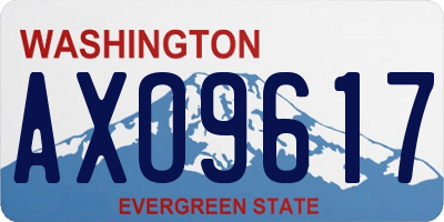 WA license plate AXO9617