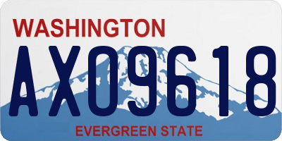 WA license plate AXO9618