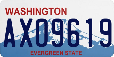 WA license plate AXO9619