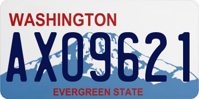 WA license plate AXO9621