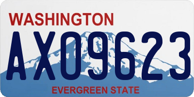 WA license plate AXO9623