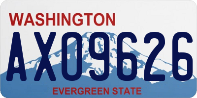 WA license plate AXO9626