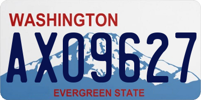 WA license plate AXO9627