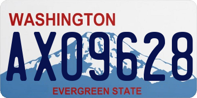 WA license plate AXO9628