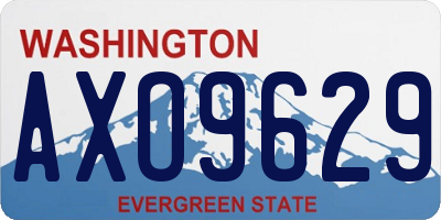 WA license plate AXO9629