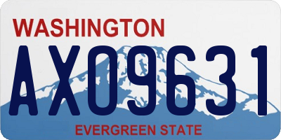 WA license plate AXO9631