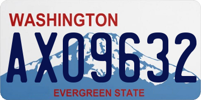 WA license plate AXO9632