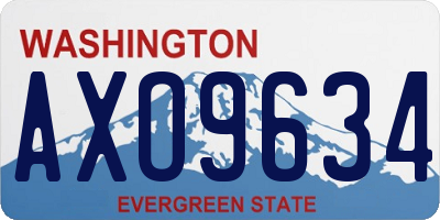 WA license plate AXO9634