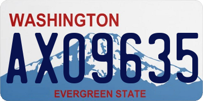 WA license plate AXO9635