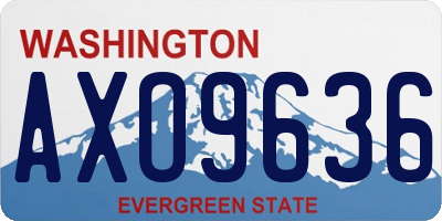 WA license plate AXO9636