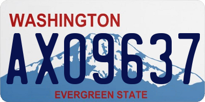WA license plate AXO9637