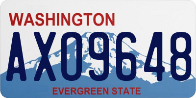 WA license plate AXO9648