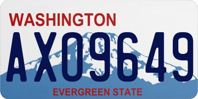 WA license plate AXO9649
