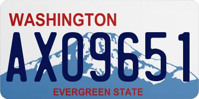 WA license plate AXO9651