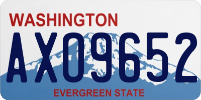 WA license plate AXO9652