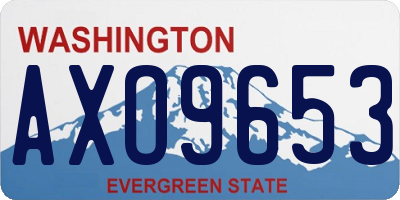 WA license plate AXO9653
