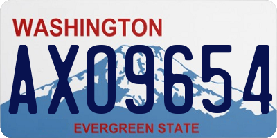 WA license plate AXO9654