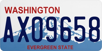 WA license plate AXO9658