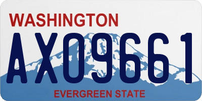 WA license plate AXO9661