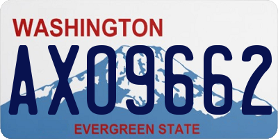 WA license plate AXO9662