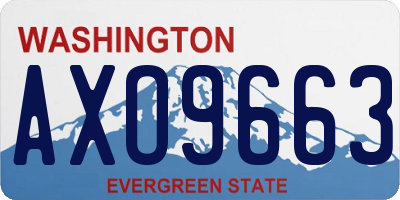 WA license plate AXO9663
