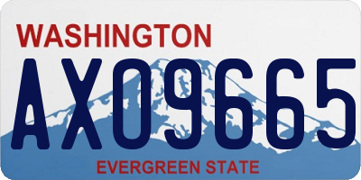 WA license plate AXO9665