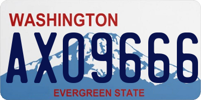WA license plate AXO9666