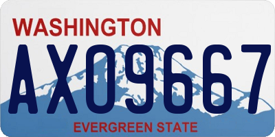 WA license plate AXO9667