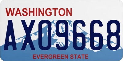 WA license plate AXO9668