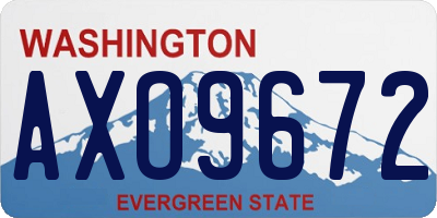 WA license plate AXO9672