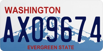 WA license plate AXO9674